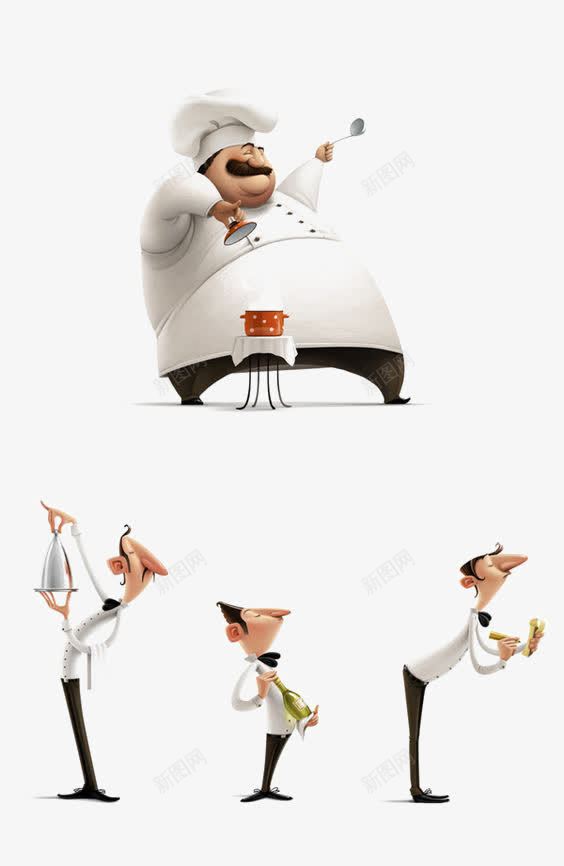 厨师png免抠素材_新图网 https://ixintu.com 动画厨师 勺子 卡通 厨师帽 手绘