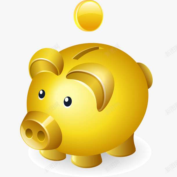 金猪储蓄罐插画矢量图ai免抠素材_新图网 https://ixintu.com 储蓄罐 免抠PNG 存钱箱 猪年 理财投资 矢量图 财富 金币 金猪 金猪储蓄罐矢量插画