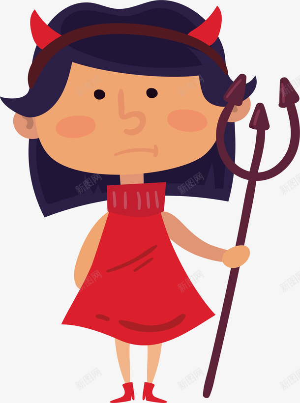 装成恶魔的女孩矢量图ai免抠素材_新图网 https://ixintu.com 万圣节 地狱恶魔 小恶魔 恶魔 恶魔女孩 矢量png 矢量图 红色恶魔