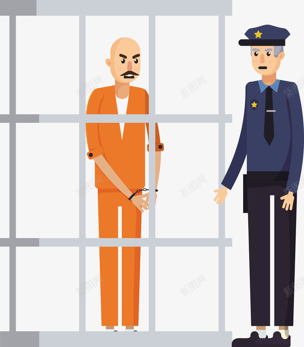 一个犯人与一个警察矢量图eps免抠素材_新图网 https://ixintu.com 一个犯人 一个警察 坐牢 犯人 犯人PNG 矢量图 矢量犯人 矢量警察 警察