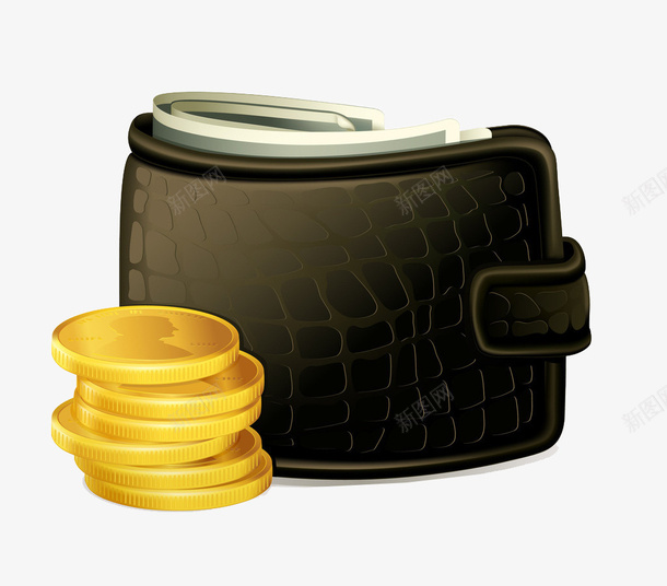 商业插画金钱金币png免抠素材_新图网 https://ixintu.com 商业插画 商务 商务金融 手绘 金币 金融 金钱 金钱金币 钱包
