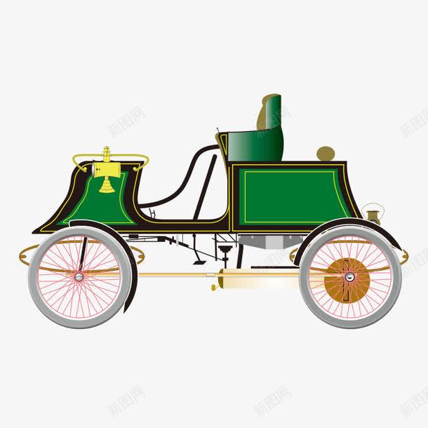 古代车复古车png免抠素材_新图网 https://ixintu.com 交通工具 古代车 复古车 绿色车 老爷车 车 车子