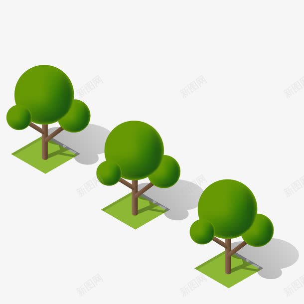 绿色卡通小树装饰png免抠素材_新图网 https://ixintu.com 免抠图 卡通小树 小树 抠图 绿色小树 装饰画