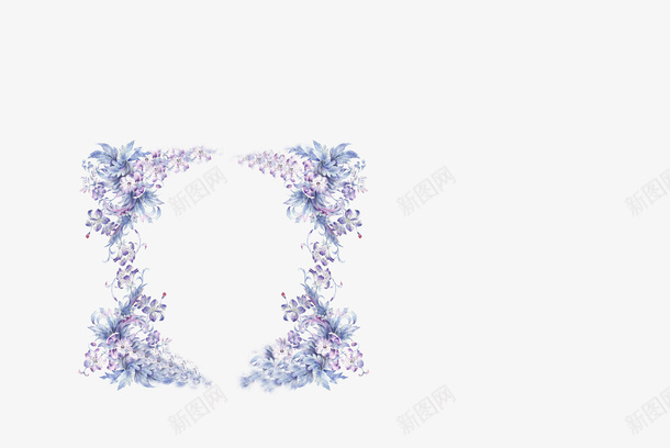 素雅四边形花边框png免抠素材_新图网 https://ixintu.com 春天 素雅 花 边框