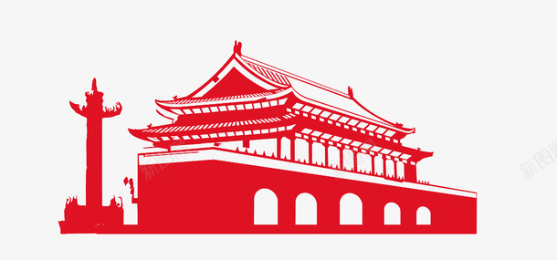 红色的天安门节日图标喜庆节日png_新图网 https://ixintu.com 国庆 图标 天安门 红色 节日