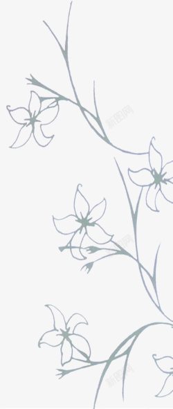 花卉纹理简笔画风格素材