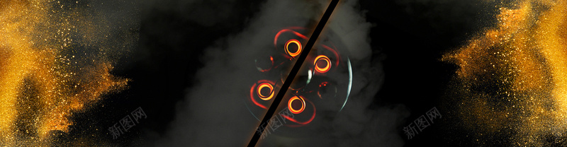 电子烟设备黑色时尚促销bannerpsd设计背景_新图网 https://ixintu.com 促销banner 发热丝 时尚 电子烟 设备 质感 金粉 雾化器 黑色
