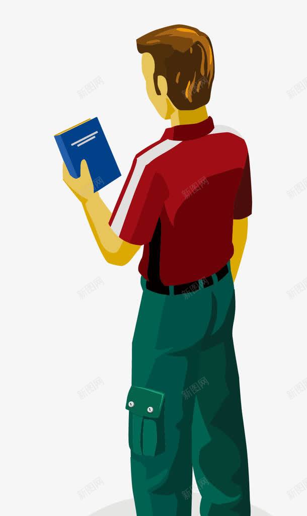 看书男生矢量图eps免抠素材_新图网 https://ixintu.com 男生 看书男生 矢量人物站姿 矢量男生 矢量图