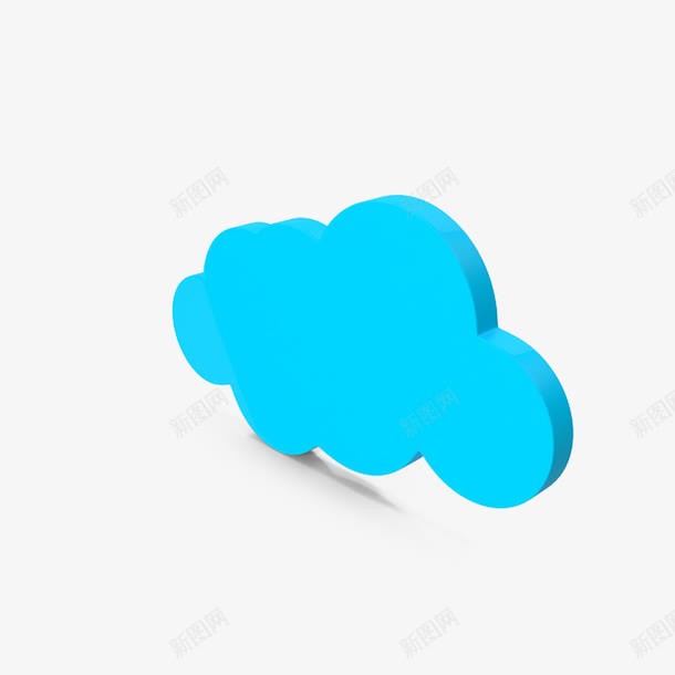 蓝色卡通云png免抠素材_新图网 https://ixintu.com 云 卡通 立体云 蓝色云
