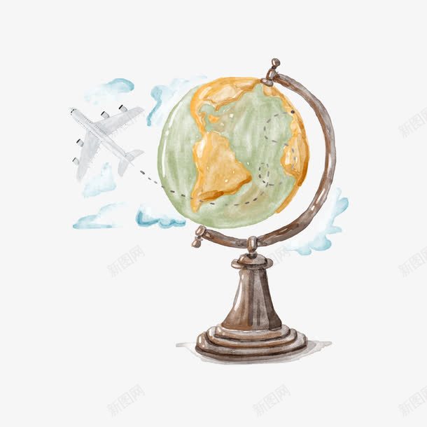 手绘地球仪器png免抠素材_新图网 https://ixintu.com AI EPS 免抠 地球仪 大图 手绘 高清