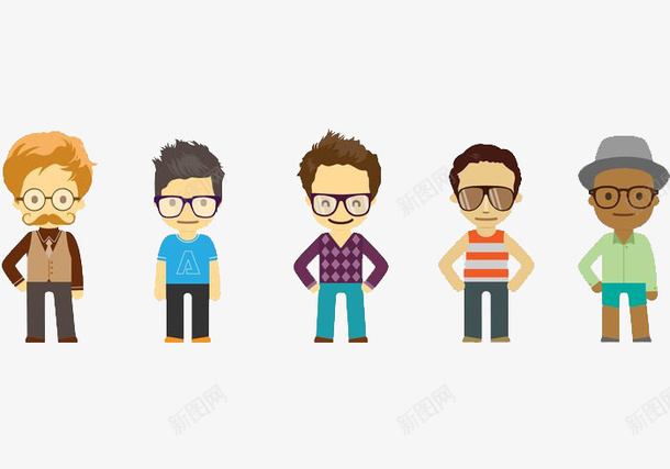 一群很酷的家伙png免抠素材_新图网 https://ixintu.com 帅气 男人 装饰图案
