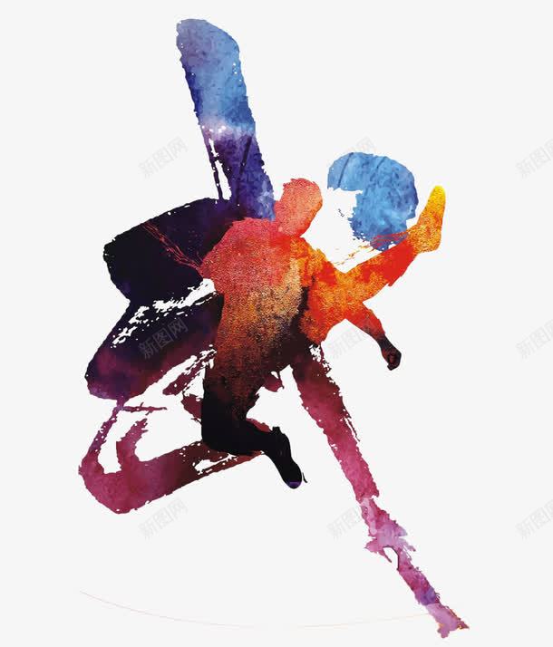 彩色含人剪影的武字png免抠素材_新图网 https://ixintu.com 人 剪影 彩色 武字