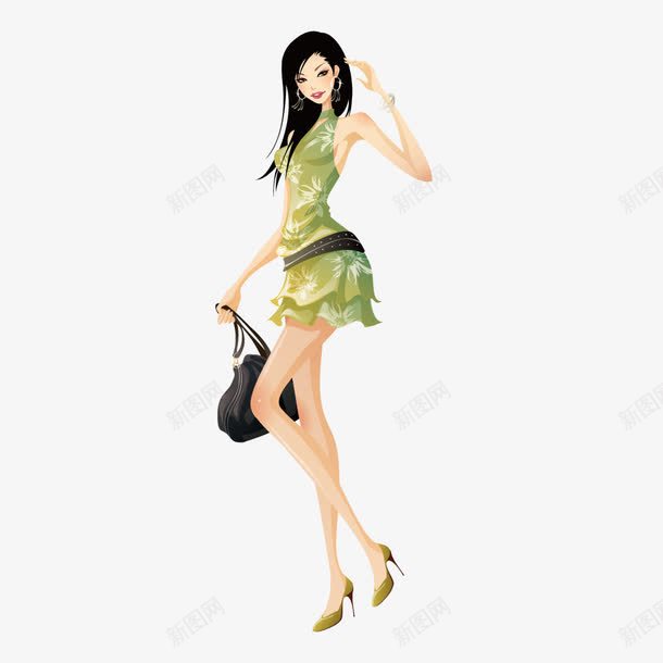 女装时尚png免抠素材_新图网 https://ixintu.com 女子 女装 时尚 短裙