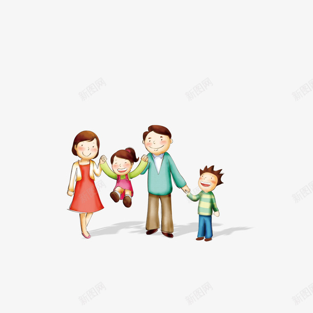 家人卡通手绘psd免抠素材_新图网 https://ixintu.com PSD 卡通 家人 手绘