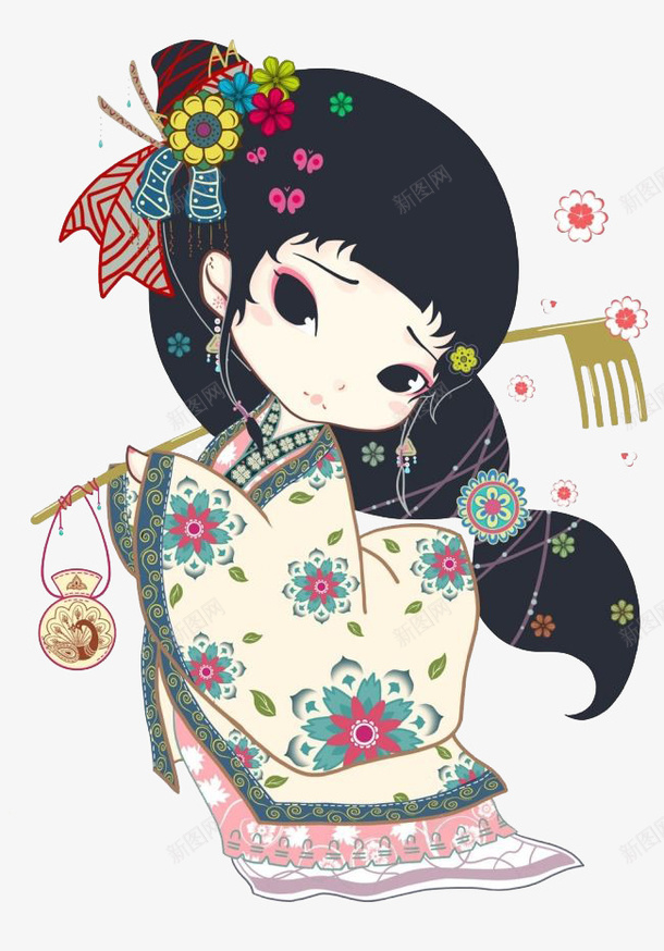 卡通京剧png免抠素材_新图网 https://ixintu.com 京剧 卡通 女孩 手绘 装饰
