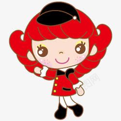 红头发女孩小人卡通png免抠素材_新图网 https://ixintu.com 卡通 头发 女孩 小人