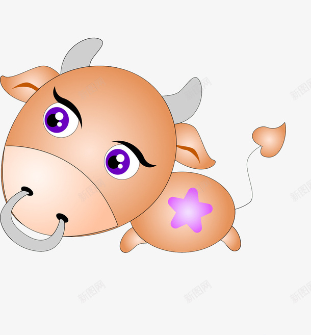一头小牛png免抠素材_新图网 https://ixintu.com 卡通 可爱的 小牛 星座 牛宝宝 简笔 金牛座