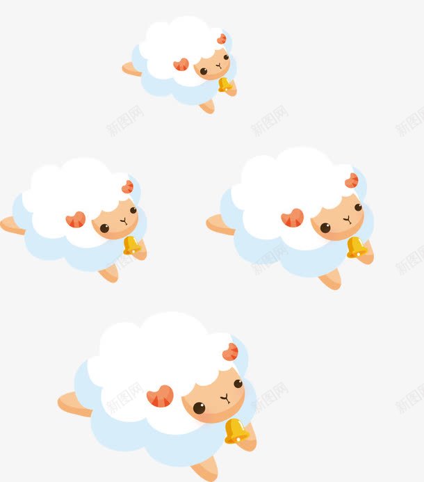 卡通可爱绵羊羊群png免抠素材_新图网 https://ixintu.com 卡通 可爱 手绘羊群 绵羊 羊群