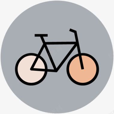 卡通运动运动剪影自行车图标图标