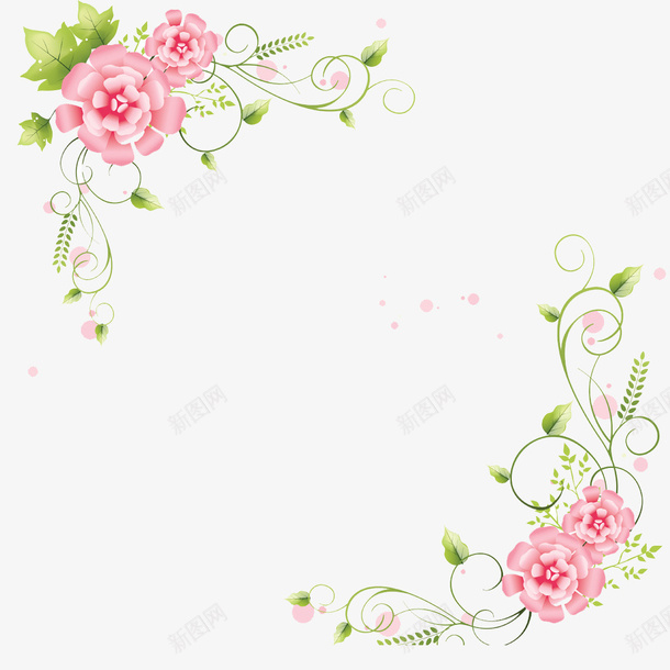 粉色花纹png免抠素材_新图网 https://ixintu.com 粉色 粉色线框 素材 花框 设计