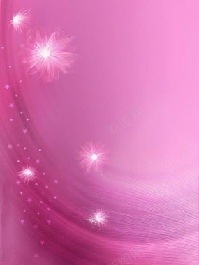 粉色手绘光效花朵背景