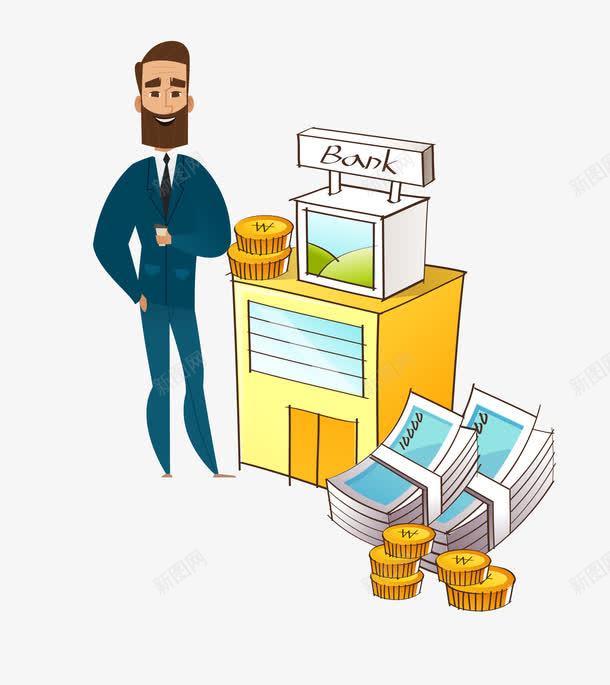 手绘金钱物质生活png免抠素材_新图网 https://ixintu.com 卡通富豪 有钱人 炫富 物质生活 矢量卡通图案 矢量手绘 金钱