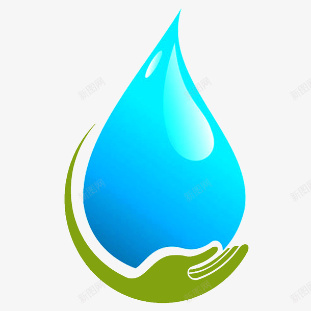 水滴手垫商标logo图标png_新图网 https://ixintu.com logo 商标 手垫 水滴 绿色 蓝色渐变