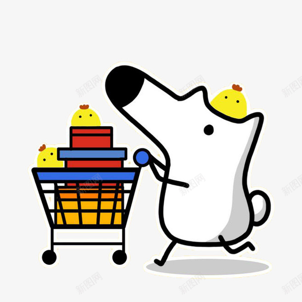 白色动物png免抠素材_新图网 https://ixintu.com 动物 卡通 彩色 手绘 水彩 白色 紫色 购物