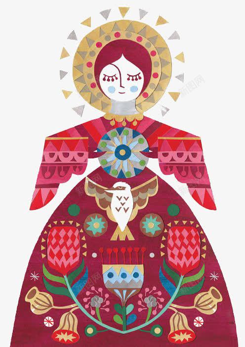民族风女人png免抠素材_新图网 https://ixintu.com 女人 扁平化 花纹