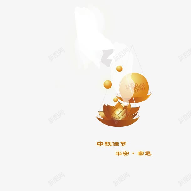 金色莲花灯png免抠素材_新图网 https://ixintu.com 中秋许愿灯 莲花灯 装饰灯 金色 金色莲花灯