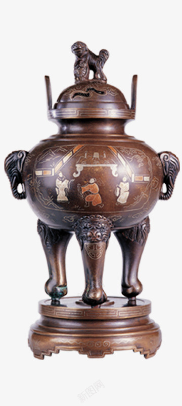 古代香炉png免抠素材_新图网 https://ixintu.com 中国风 容器 褐色