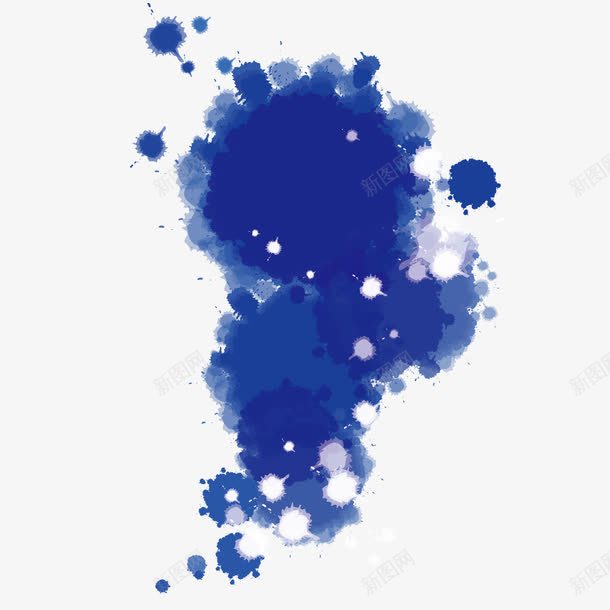 蓝色水墨背景矢量图ai免抠素材_新图网 https://ixintu.com 喷墨元素 水墨 蓝色 装饰 矢量图