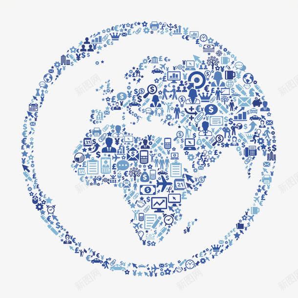 地图png免抠素材_新图网 https://ixintu.com 地图 地理 手绘 蓝色