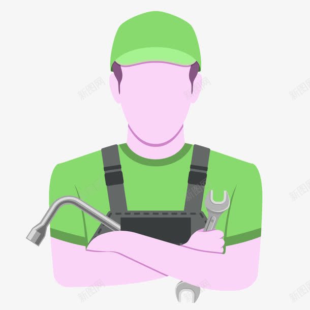 绿色衣服汽车维修工png免抠素材_新图网 https://ixintu.com 汽车 维修工 绿色 衣服