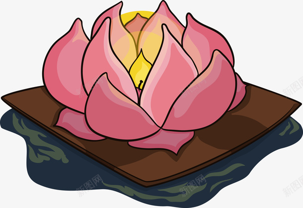 一个粉色荷花灯矢量图eps免抠素材_新图网 https://ixintu.com 七月半 中元节 放荷花灯 矢量荷花灯 粉色 荷花灯 鬼节 矢量图