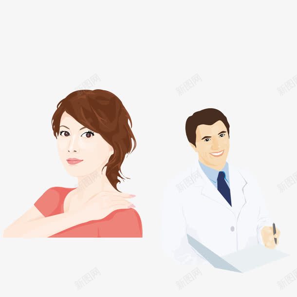 看病的男医生png免抠素材_新图网 https://ixintu.com 医生 患者 看病 美女