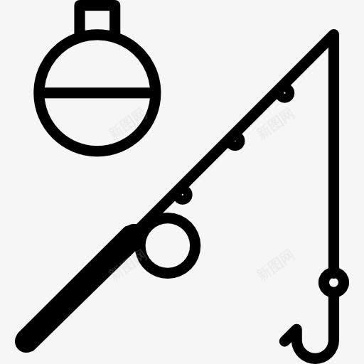 钓鱼图标png_新图网 https://ixintu.com 几包 工具 工具和器具 棒 浮标 钓鱼 钓鱼竿 钩 鱼