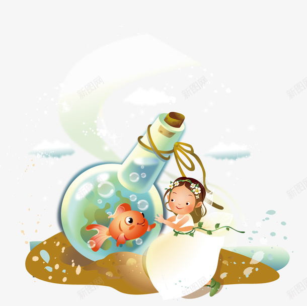 装在瓶子里让人参观的金鱼矢量图ai免抠素材_新图网 https://ixintu.com 参观 瓶子 金鱼 矢量图