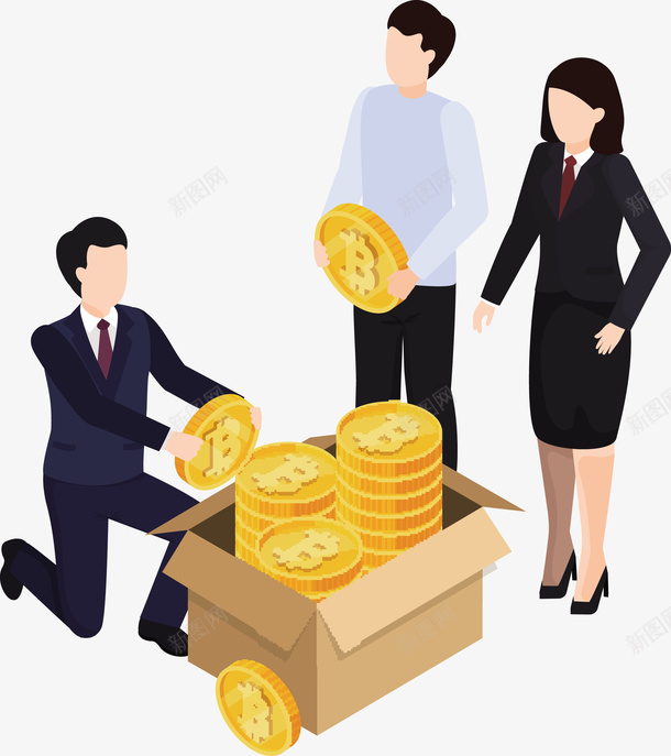 装满纸盒箱的比特币矢量图eps免抠素材_新图网 https://ixintu.com 比特币 箱子 金币 金币png 金币矢量图 矢量图