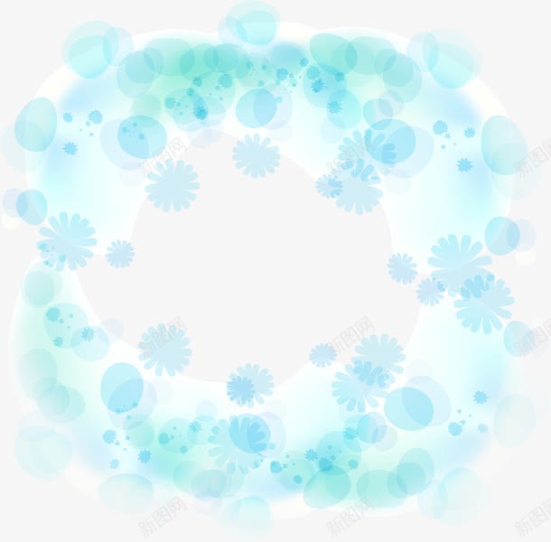 蓝色清新气泡花纹png免抠素材_新图网 https://ixintu.com 气泡 清新 花纹 蓝色