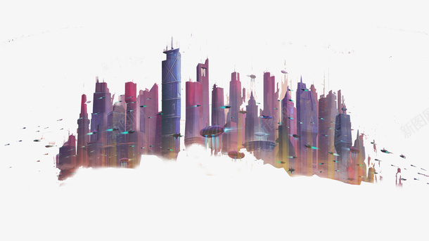 插画城市png免抠素材_新图网 https://ixintu.com 城市 平面 插画 海报设计 设计