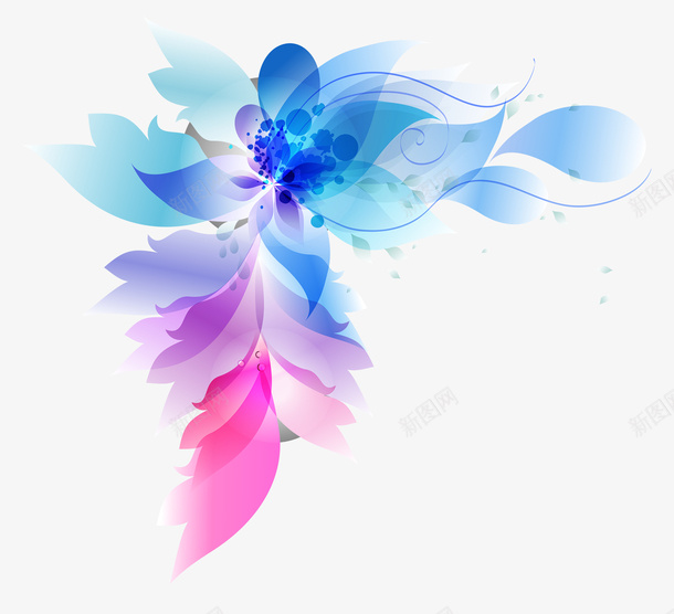 抽象炫彩花卉psd免抠素材_新图网 https://ixintu.com 抽象 炫彩 花卉
