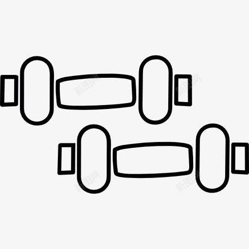 两个健身哑铃图标png_新图网 https://ixintu.com 体操 健身房 哑铃 形状 锻炼