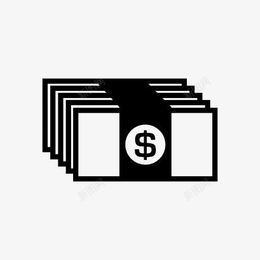 一捆钱图标png_新图网 https://ixintu.com 美元
