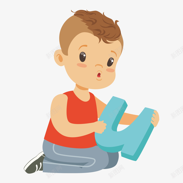 拿着英文字母U的小男孩png免抠素材_新图网 https://ixintu.com 动漫动画 卡通手绘 字母U 小男孩 看图识字卡,看图识字 英文字母 装饰图