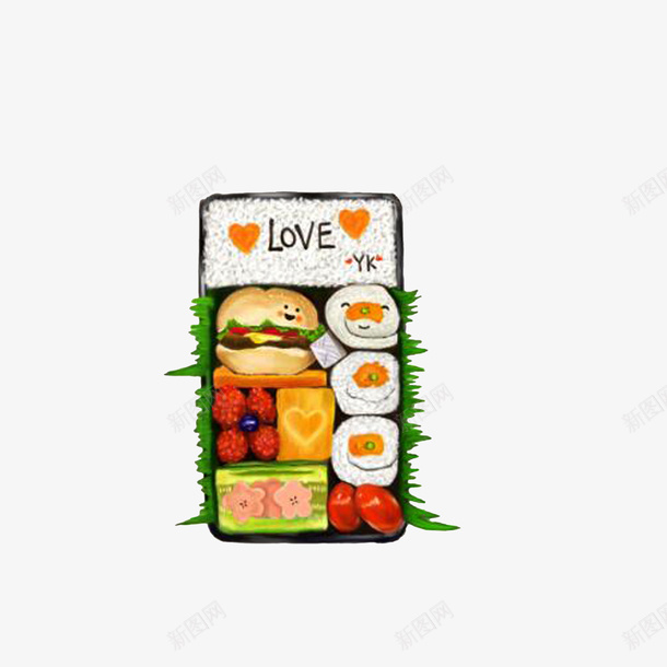 Q版可爱盒饭png免抠素材_新图网 https://ixintu.com Q版可爱盒饭 儿童便当 卡通盒饭 手绘 爱心满满