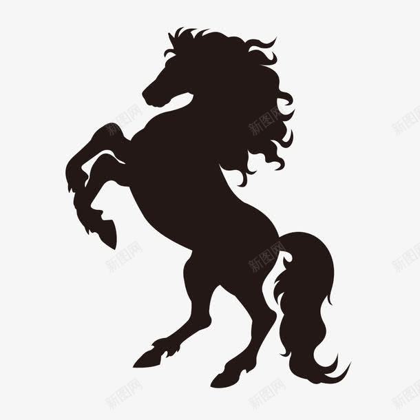 剪影png免抠素材_新图网 https://ixintu.com 跳跃 马 黑色