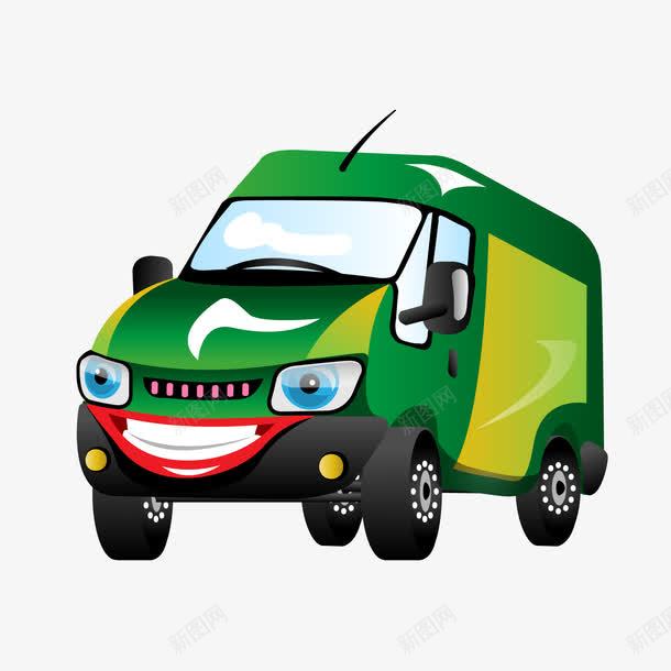 卡通绿色可爱汽车面包车png免抠素材_新图网 https://ixintu.com 卡通 可爱 汽车 绿色 面包车