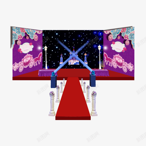 婚礼场景psd免抠素材_新图网 https://ixintu.com 婚礼免抠素材 婚礼场景 梦幻婚礼 简约婚礼