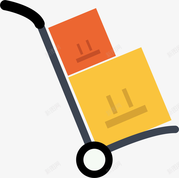 手绘送货的手推车矢量图ai免抠素材_新图网 https://ixintu.com 创意 卡通手绘 手推车 水彩 箱子 送货车 矢量图